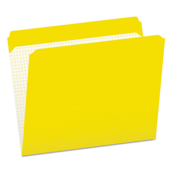 Double-ply Reinforced Top Tab Colored File Folders, Straight Tab, Letter Size, Yellow, 100/box