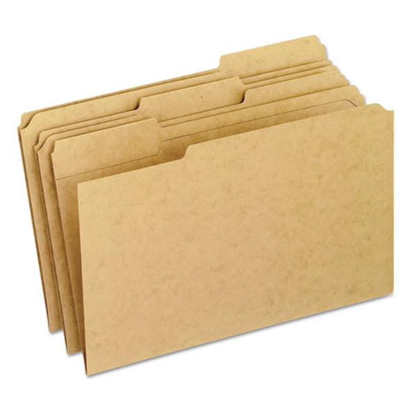 Dark Kraft File Folders With Double-ply Top, 1/3-cut Tabs, Legal Size, Kraft, 100/box