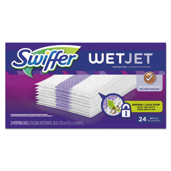 Wetjet System Refill Cloths, 11.3" X 5.4", White, 24/box