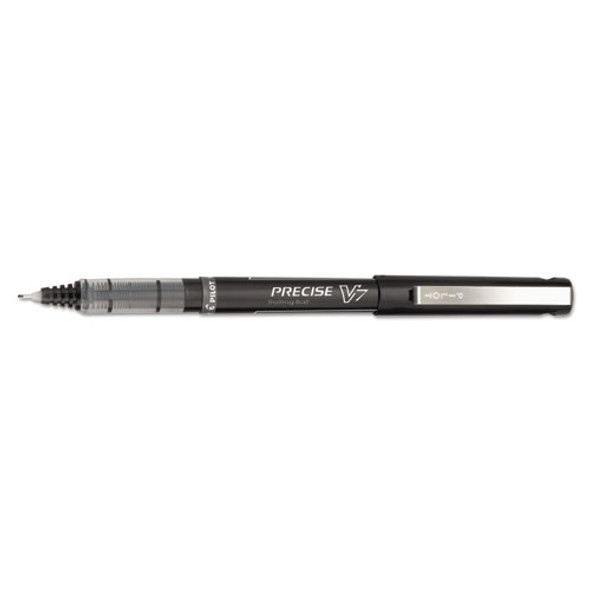 Precise V7 Stick Roller Ball Pen, Fine 0.7mm, Black Ink/barrel, Dozen