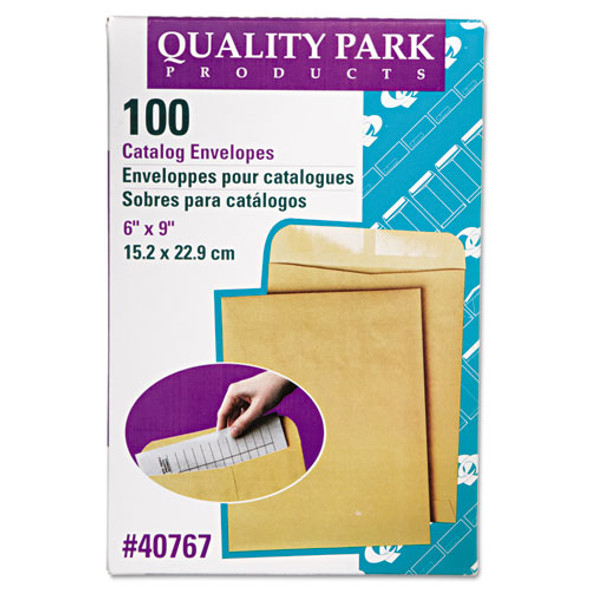 Catalog Envelope, #1, Cheese Blade Flap, Gummed Closure, 6 X 9, Brown Kraft, 100/box