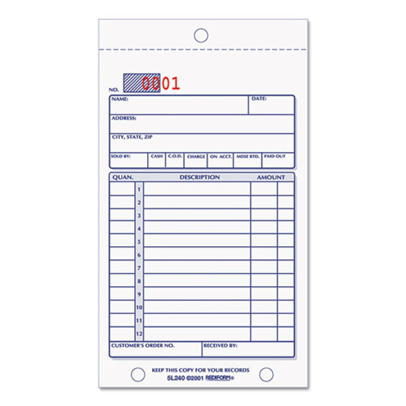 Sales Book, 3-5/8 X 6 3/8, Carbonless Duplicate, 50 Sets/book