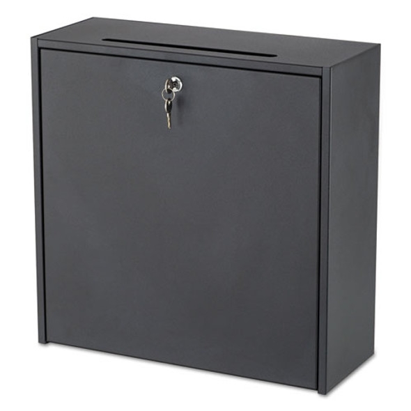 Wall-mountable Interoffice Mailbox, 18w X 7d X 18h, Black