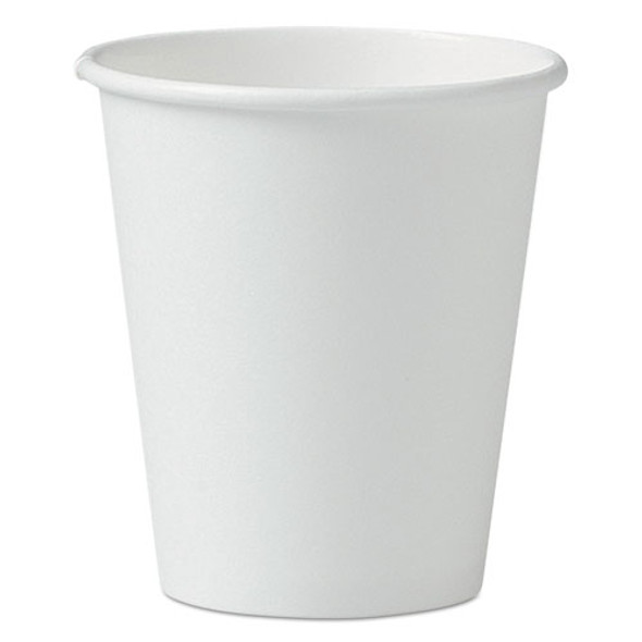 Single-sided Poly Paper Hot Cups, 6oz, White, 50/pack, 20 Packs/carton