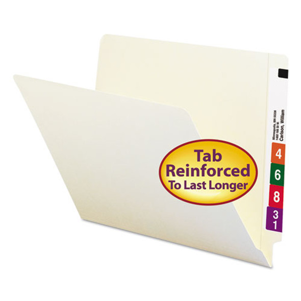 Heavyweight Manila End Tab Folders, 9" Front, Straight Tab, Letter Size, 100/box