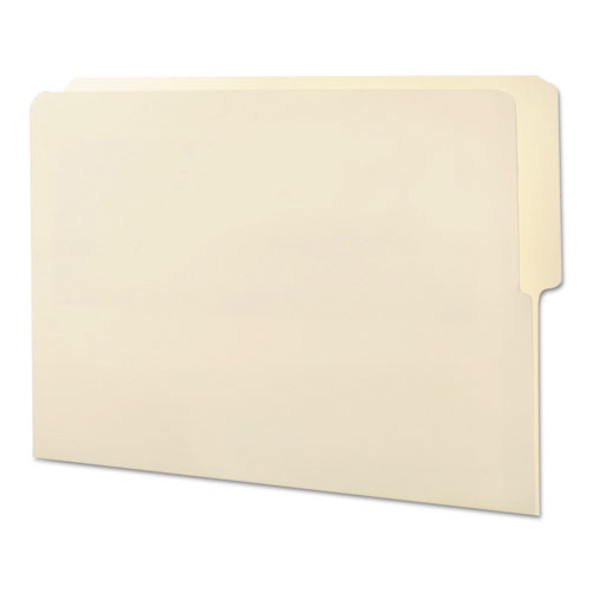 Heavyweight Manila End Tab Folders, 9" Front, 1/2-cut Tabs, Top Position, Letter Size, 100/box