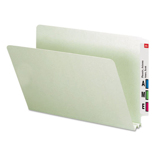 Extra-heavy Recycled Pressboard End Tab Folders, Straight Tab, 2" Expansion, Legal Size, Gray-green, 25/box