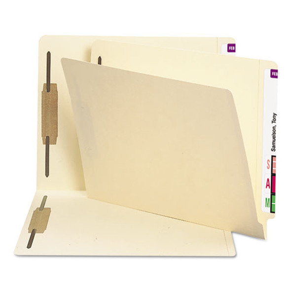 Manila End Tab 2-fastener Folders With Reinforced Tabs, 0.75" Expansion, Straight Tab, Letter Size, 11 Pt. Manila, 250/box
