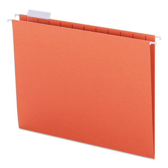 Colored Hanging File Folders, Letter Size, 1/5-cut Tab, Orange, 25/box
