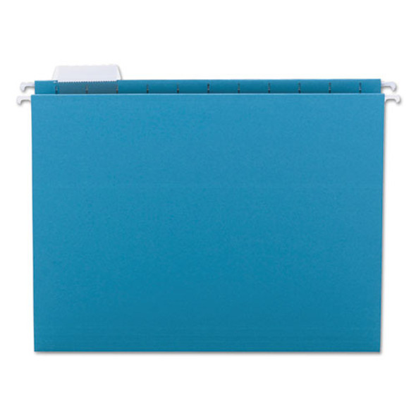 Colored Hanging File Folders, Letter Size, 1/5-cut Tab, Teal, 25/box