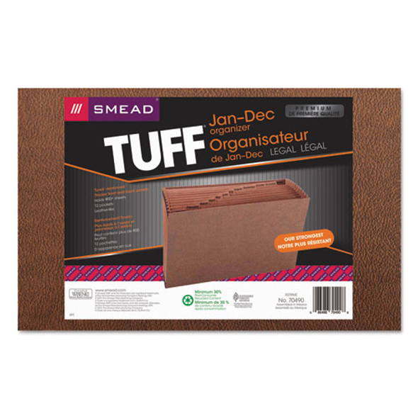 Tuff Expanding Files, 12 Sections, 1/12-cut Tab, Legal Size, Redrope - IVSSMD70490
