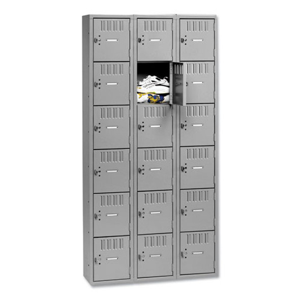 Box Compartments, Triple Stack, 36w X 18d X 72h, Medium Gray