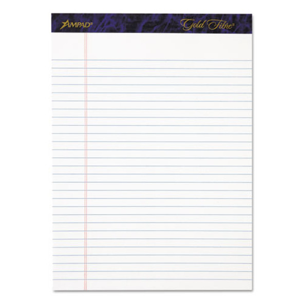 Gold Fibre Writing Pads, Wide/legal Rule, 8.5 X 11.75, White, 50 Sheets, 4/pack