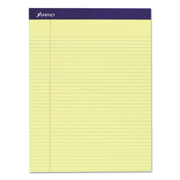 Legal Ruled Pads, Narrow Rule, 8.5 X 11.75, Canary, 50 Sheets, 4/pack