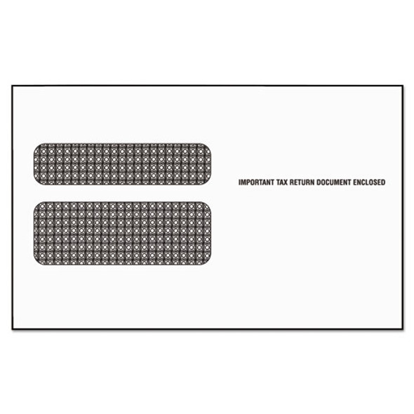 W-2 Laser Double Window Envelope, Commercial Flap, Self-adhesive Closure, 5.63 X 9, White, 50/pack