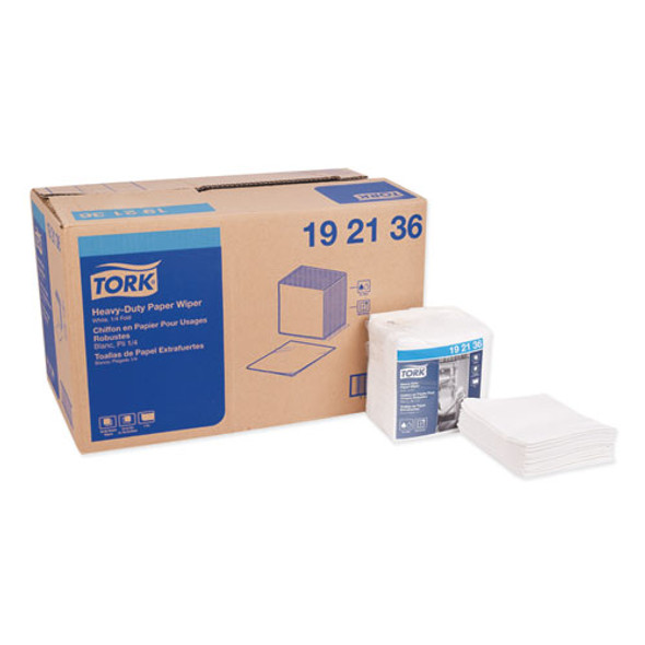 Heavy-duty Paper Wiper 1/4 Fold, 12.5 X 13, White, 56/pack, 16 Packs/carton