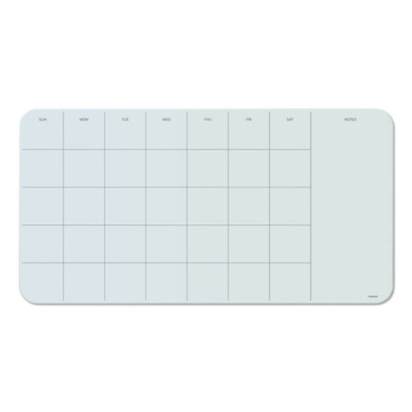 Cubicle Glass Dry Erase Undated Four Week Calendar Board, 23 X 12, White