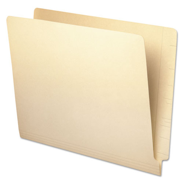 Deluxe Reinforced End Tab Folders, Straight Tab, Letter Size, Manila, 100/box