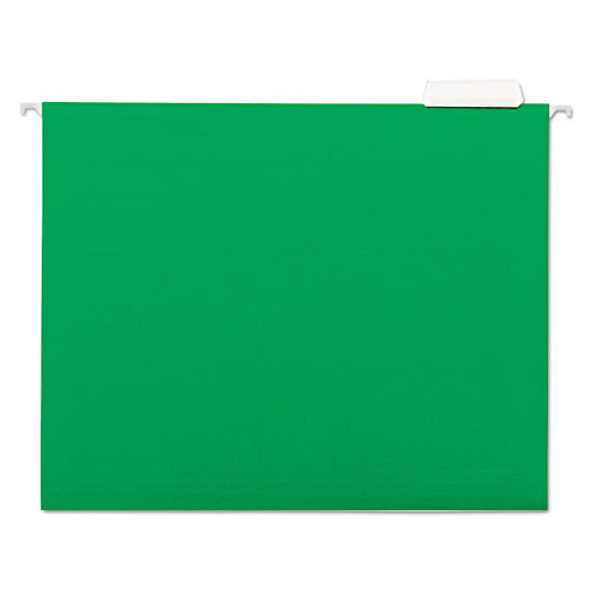 Deluxe Bright Color Hanging File Folders, Letter Size, 1/5-cut Tab, Bright Green, 25/box