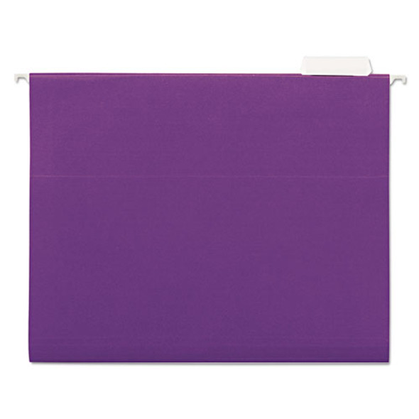 Deluxe Bright Color Hanging File Folders, Letter Size, 1/5-cut Tab, Violet, 25/box