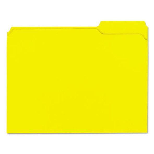 Reinforced Top-tab File Folders, 1/3-cut Tabs, Letter Size, Yellow, 100/box