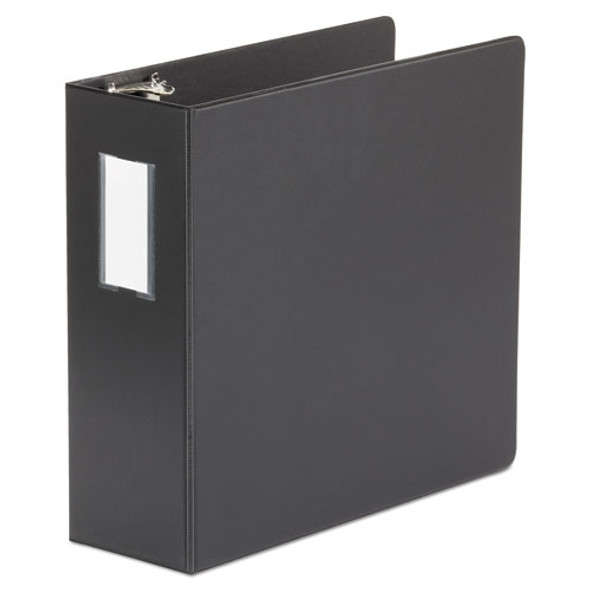 Deluxe Non-view D-ring Binder With Label Holder, 3 Rings, 4" Capacity, 11 X 8.5, Black