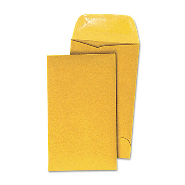 Kraft Coin Envelope, #5 1/2, Round Flap, Gummed Closure, 3.13 X 5.5, Light Brown Kraft, 500/box