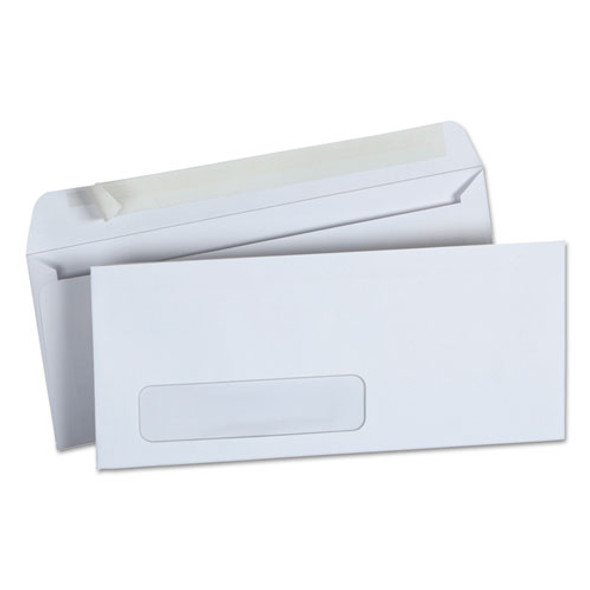 Peel Seal Strip Business Envelope, #10, Square Flap, Self-adhesive Closure, Lower Left Window, 4.13 X 9.5, White, 500/box