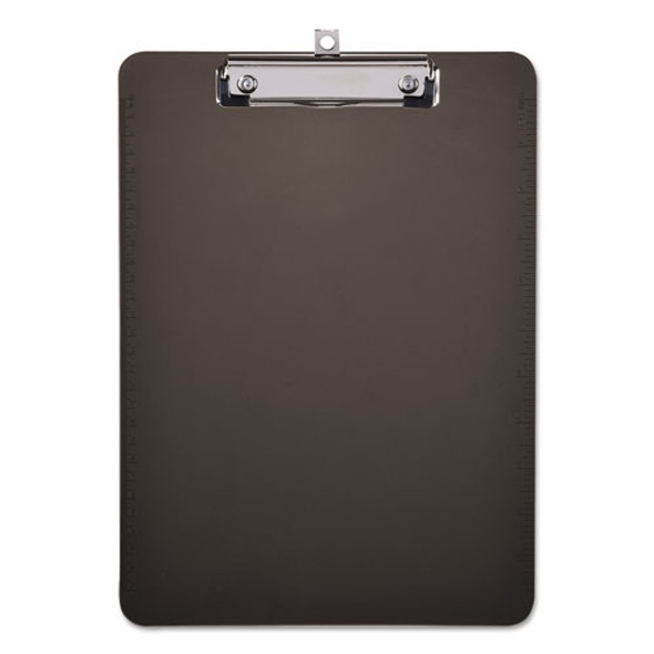 Plastic Clipboard With Low Profile Clip, 1/2" Cap, 8 1/2 X 11, Translucent Black