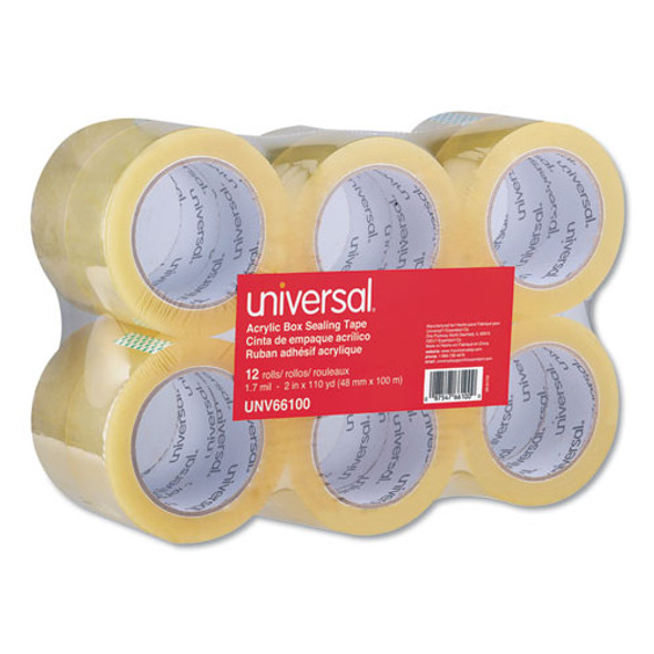 Deluxe General-purpose Acrylic Box Sealing Tape, 3" Core, 1.88" X 110 Yds, Clear, 12/pack