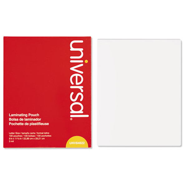 Laminating Pouches, 3 Mil, 9" X 11.5", Matte Clear, 100/box