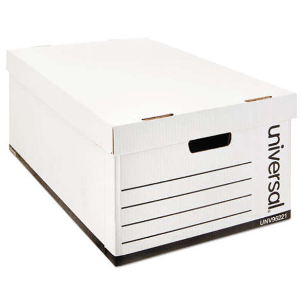 Medium-duty Easy Assembly Storage Box, Legal Files, White, 12/carton