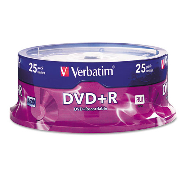 Dvd+r Discs, 4.7gb, 16x, Spindle, Silver, 25/pack