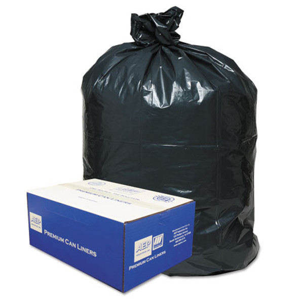 Linear Low-density Can Liners, 45 Gal, 0.63 Mil, 40" X 46", Black, 250/carton