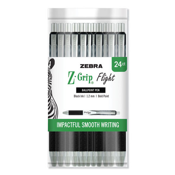 Z-grip Flight Retractable Ballpoint Pen, 1.2 Mm, Black Ink/barrel