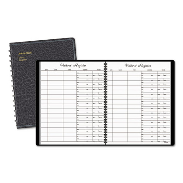 Recycled Visitor Register Book, Black, 8.38 X 10.88