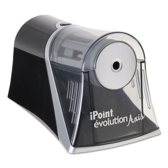 Ipoint Evolution Axis Pencil Sharpener, Ac-powered, 4.25" X 7" X 4.75", Black/silver