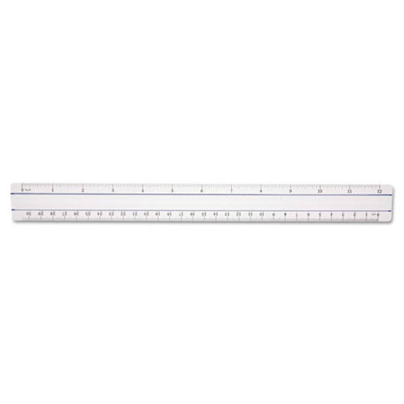 12" Magnifying Ruler, Plastic, Clear