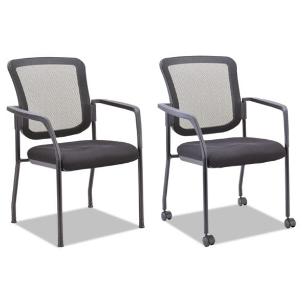 Mesh Guest Stacking Chair, Supports Up To 275 Lbs., Black Seat/black Back, Black Base