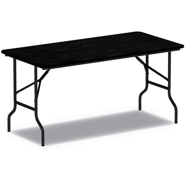 Wood Folding Table, 59 7/8w X 29 7/8d X 29 1/8h, Black