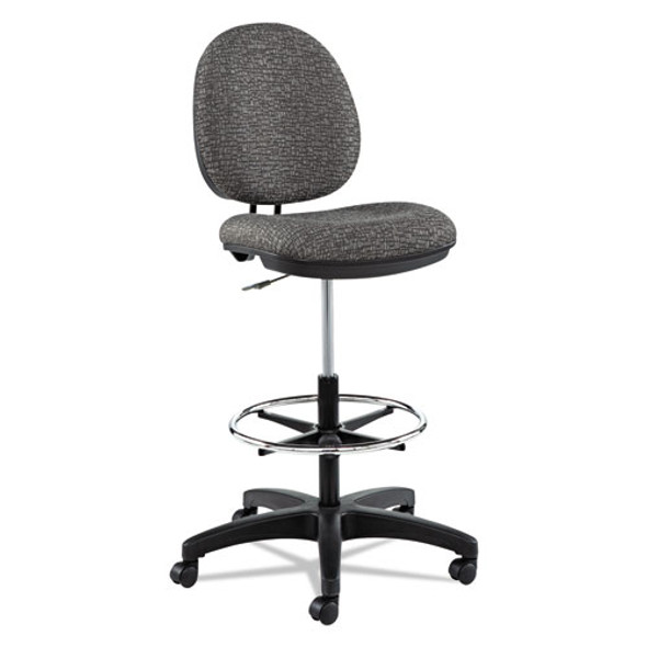 Alera Interval Series Swivel Task Stool, 33.26" Seat Height, Supports Up To 275 Lbs, Graphite Gray Seat/back, Black Base