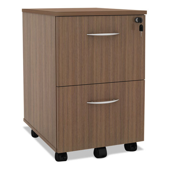 Alera Valencia Series Mobile File/file Pedestal, 15.38w X 20d X 26.63h, Modern Walnut