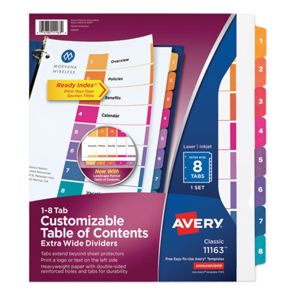 Customizable Toc Ready Index Multicolor Dividers, 8-tab, Letter - IVSAVE11163