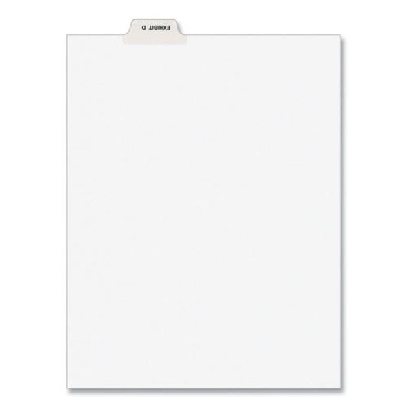 Avery-style Preprinted Legal Bottom Tab Divider, Exhibit D, Letter, White, 25/pk