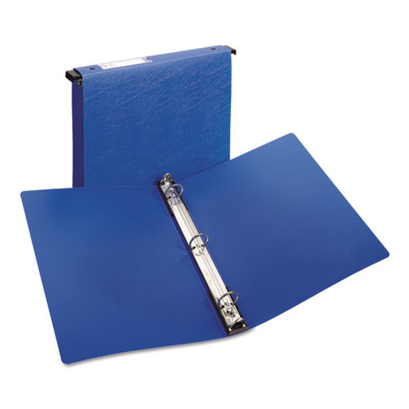 Hanging Storage Flexible Non-view Binder With Round Rings, 3 Rings, 1" Capacity, 11 X 8.5, Blue