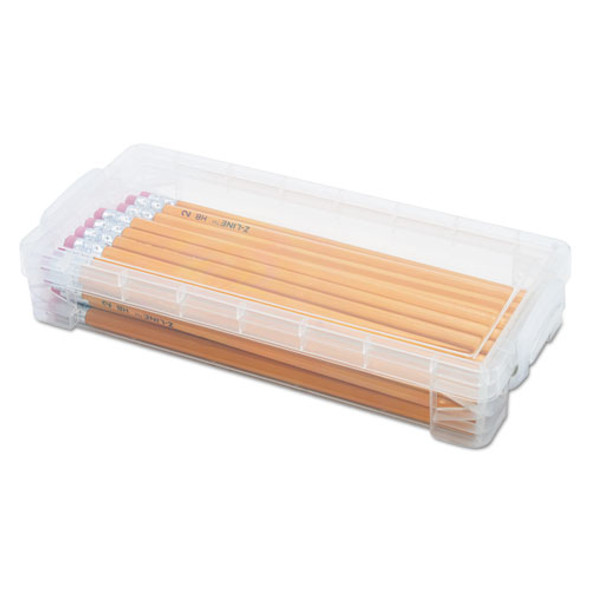 Super Stacker Pencil Box, Clear, 8 1/4 X 3 3/4 X 1 1/2