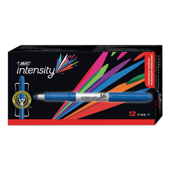 Intensity Permanent Marker, Fine Bullet Tip, Deep Sea Blue, Dozen