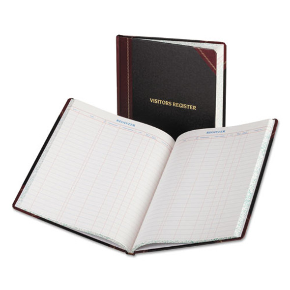 Visitor Register Book, Black/red Hardcover, 150 Pages, 10 7/8 X 14 1/8