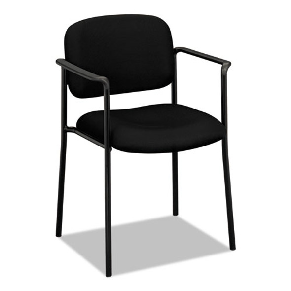 Vl616 Stacking Guest Chair With Arms, Black Seat/black Back, Black Base - IVSBSXVL616VA10