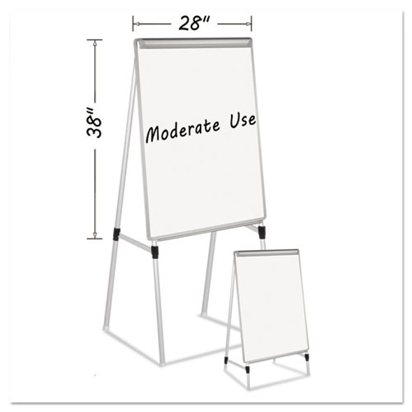 Silver Easy Clean Dry Erase Quad-pod Presentation Easel, 45" To 79", Silver